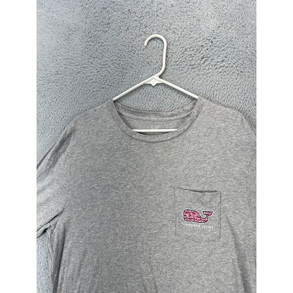 Vineyard Vines T-Shirt Adult Large Grey Graphic Print Pocket Long Sleeve Tee Men - Picture 7 of 10